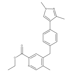 Ethyl 4-[[4-(1,3-dimethyl-1H-pyrazol-4-yl)phenyl]methyl]-5-methyl-2-pyridinecarboxylate结构式
