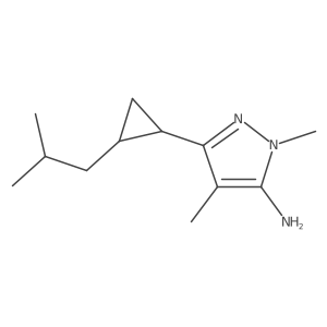 rac-1,4-dimethyl-3-[(1R,2R)-2-(2-methylpropyl)cyclopropyl]-1H-pyrazol-5-amine Structure