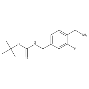 tert-Butyl N-{[4-(aminomethyl)-3-fluorophenyl]methyl}carbamate结构式
