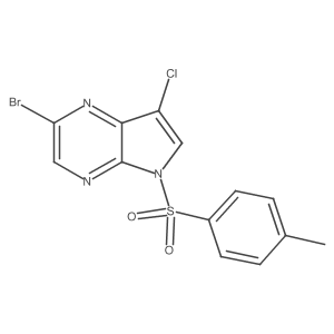 2-Bromo-7-chloro-5-tosyl-5H-pyrrolo[2,3-b]pyrazine结构式