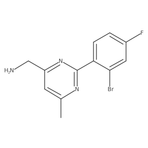 1-[2-(2-Bromo-4-fluorophenyl)-6-methylpyrimidin-4-yl]methanamine结构式