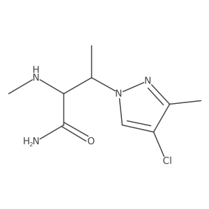 3-(4-chloro-3-methyl-1H-pyrazol-1-yl)-2-(methylamino)butanamide Structure