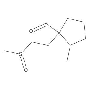 1-(2-Methanesulfinylethyl)-2-methylcyclopentane-1-carbaldehyde结构式
