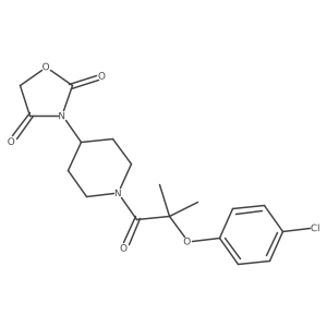 3-{1-[2-(4-Chlorophenoxy)-2-methylpropanoyl]piperidin-4-yl}-1,3-oxazolidine-2,4-dione结构式