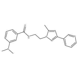 3-(dimethylamino)-N-(2-(5-methyl-3-(pyridin-3-yl)-1H-pyrazol-1-yl)ethyl)benzamide Structure