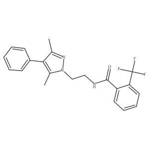N-(2-(3,5-dimethyl-4-phenyl-1H-pyrazol-1-yl)ethyl)-2-(trifluoromethyl)benzamide Structure