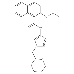2-ethoxy-N-(1-((tetrahydro-2H-pyran-2-yl)methyl)-1H-pyrazol-4-yl)-1-naphthamide Structure