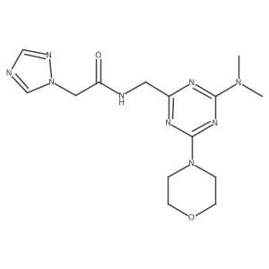 N-((4-(dimethylamino)-6-morpholino-1,3,5-triazin-2-yl)methyl)-2-(1H-1,2,4-triazol-1-yl)acetamide结构式