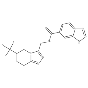 N-((6-(trifluoromethyl)-5,6,7,8-tetrahydro-[1,2,4]triazolo[4,3-a]pyridin-3-yl)methyl)-1H-benzo[d]imidazole-5-carboxamide结构式