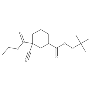 Ethyl 1-cyano-3-[[(1,1-dimethylethyl)dioxy]carbonyl]cyclohexanecarboxylate结构式