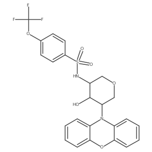 N-(4-hydroxy-5-phenoxazin-10-yloxan-3-yl)-4-(trifluoromethoxy)benzenesulfonamide Structure