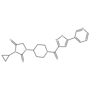 3-Cyclopropyl-1-{1-[5-(pyridin-3-yl)-1,2-oxazole-3-carbonyl]piperidin-4-yl}imidazolidine-2,4-dione Structure