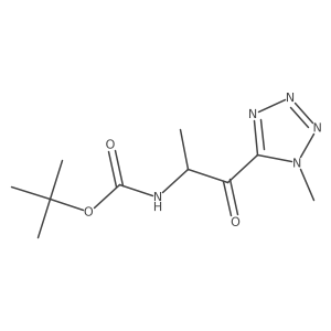 tert-butyl N-[(2S)-1-(1-methyl-1H-1,2,3,4-tetrazol-5-yl)-1-oxopropan-2-yl]carbamate结构式