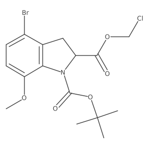 1-tert-butyl 2-chloromethyl 4-bromo-7-methoxy-2,3-dihydro-1H-indole-1,2-dicarboxylate结构式