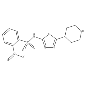 2-nitro-N-[5-(piperidin-4-yl)-1,3,4-oxadiazol-2-yl]benzene-1-sulfonamide结构式