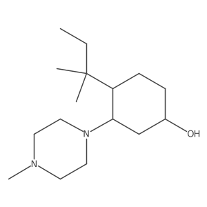 4-(2-Methylbutan-2-yl)-3-(4-methylpiperazin-1-yl)cyclohexan-1-ol结构式
