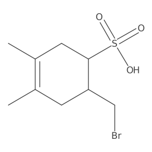 6-(Bromomethyl)-3,4-dimethylcyclohex-3-ene-1-sulfonic acid结构式
