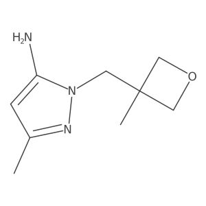 5-methyl-2-[(3-methyloxetan-3-yl)methyl]pyrazol-3-amine Structure