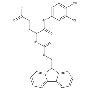 4-[(3-chloro-4-hydroxyphenyl)carbamoyl]-4-({[(9H-fluoren-9-yl)methoxy]carbonyl}amino)butanoic acid结构式