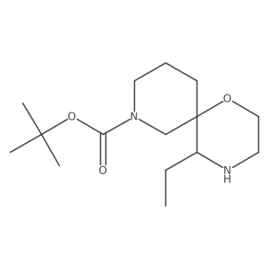 Tert-butyl 5-ethyl-1-oxa-4,8-diazaspiro[5.5]undecane-8-carboxylate结构式
