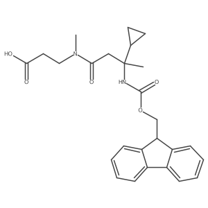 3-[3-cyclopropyl-3-({[(9H-fluoren-9-yl)methoxy]carbonyl}amino)-N-methylbutanamido]propanoic acid结构式