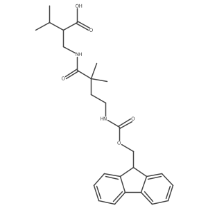 2-{[4-({[(9H-fluoren-9-yl)methoxy]carbonyl}amino)-2,2-dimethylbutanamido]methyl}-3-methylbutanoic acid结构式