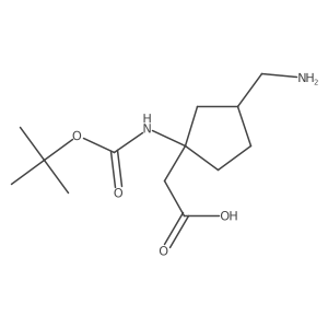 2-[3-(Aminomethyl)-1-{[(tert-butoxy)carbonyl]amino}cyclopentyl]acetic acid Structure