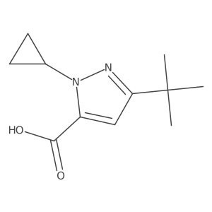 3-tert-butyl-1-cyclopropyl-1H-pyrazole-5-carboxylic acid Structure