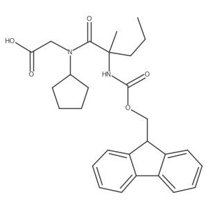 2-[N-cyclopentyl-2-({[(9H-fluoren-9-yl)methoxy]carbonyl}amino)-2-methylpentanamido]acetic acid结构式