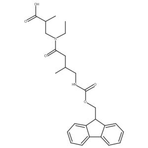 3-[N-ethyl-4-({[(9H-fluoren-9-yl)methoxy]carbonyl}amino)-3-methylbutanamido]-2-methylpropanoic acid Structure