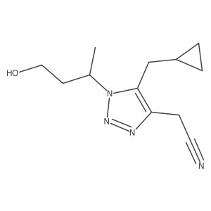 2-[5-(cyclopropylmethyl)-1-(4-hydroxybutan-2-yl)-1H-1,2,3-triazol-4-yl]acetonitrile结构式