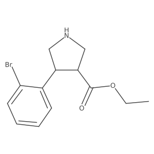 rac-ethyl (3R,4S)-4-(2-bromophenyl)pyrrolidine-3-carboxylate结构式