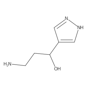 (1R)-3-amino-1-(1H-pyrazol-4-yl)propan-1-ol结构式