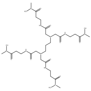 3-{2-[(3-{bis[({2-[hydroxy(methyl)carbamoyl]ethyl}carbamoyl)methyl]amino}propyl)[({2-[hydroxy(methyl)carbamoyl]ethyl}carbamoyl)methyl]amino]acetamido}-N-hydroxy-N-methylpropanamide结构式