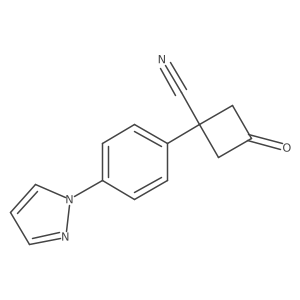 3-oxo-1-[4-(1H-pyrazol-1-yl)phenyl]cyclobutane-1-carbonitrile结构式
