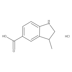 3-Methyl-2,3-dihydro-1H-indole-5-carboxylic acid;hydrochloride结构式