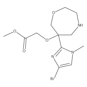 methyl 2-{[6-(4-bromo-1-methyl-1H-imidazol-2-yl)-1,4-oxazepan-6-yl]oxy}acetate结构式