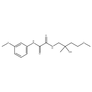 N1-(2-hydroxy-4-methoxy-2-methylbutyl)-N2-(3-(methylthio)phenyl)oxalamide结构式