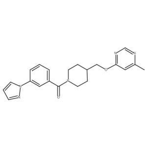 4-methyl-6-({1-[3-(1H-pyrazol-1-yl)benzoyl]piperidin-4-yl}methoxy)pyrimidine结构式