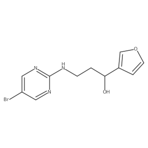 3-[(5-Bromopyrimidin-2-yl)amino]-1-(furan-3-yl)propan-1-ol Structure