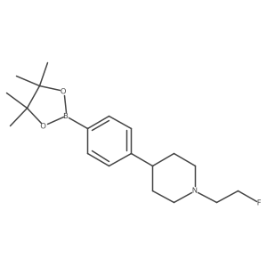 1-(2-Fluoroethyl)-4-[4-(4,4,5,5-tetramethyl-1,3,2-dioxaborolan-2-yl)phenyl]piperidine结构式
