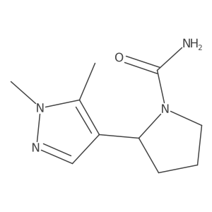 2-(1,5-dimethyl-1H-pyrazol-4-yl)pyrrolidine-1-carboxamide结构式