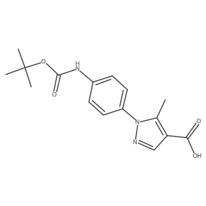 1-(4-{[(tert-butoxy)carbonyl]amino}phenyl)-5-methyl-1H-pyrazole-4-carboxylic acid结构式