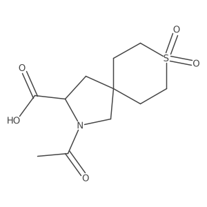 2-Acetyl-8,8-dioxo-8lambda6-thia-2-azaspiro[4.5]decane-3-carboxylic acid结构式