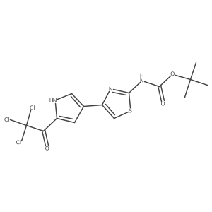 tert-butyl N-{4-[5-(2,2,2-trichloroacetyl)-1H-pyrrol-3-yl]-1,3-thiazol-2-yl}carbamate结构式