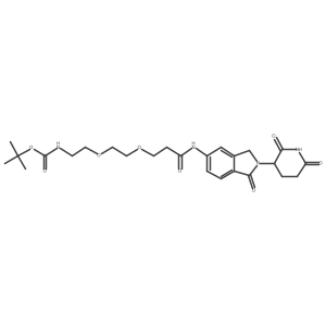 tert-butyl N-[2-[2-[3-[[2-(2,6-dioxo-3-piperidyl)-1-oxo-isoindolin-5-yl]amino]-3-oxo-propoxy]ethoxy]ethyl]carbamate Structure