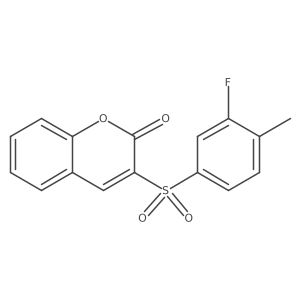 3-(3-fluoro-4-methylbenzenesulfonyl)-2H-chromen-2-one结构式