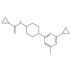 N-[1-(2-cyclopropyl-6-methylpyrimidin-4-yl)piperidin-4-yl]cyclopropanecarboxamide Structure