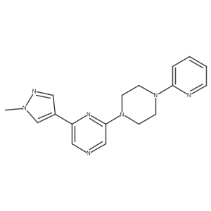 2-(1-methyl-1H-pyrazol-4-yl)-6-[4-(pyridin-2-yl)piperazin-1-yl]pyrazine结构式