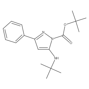 1,1-Dimethylethyl 5-[(1,1-dimethylethyl)amino]-3-phenyl-1H-pyrazole-1-carboxylate结构式